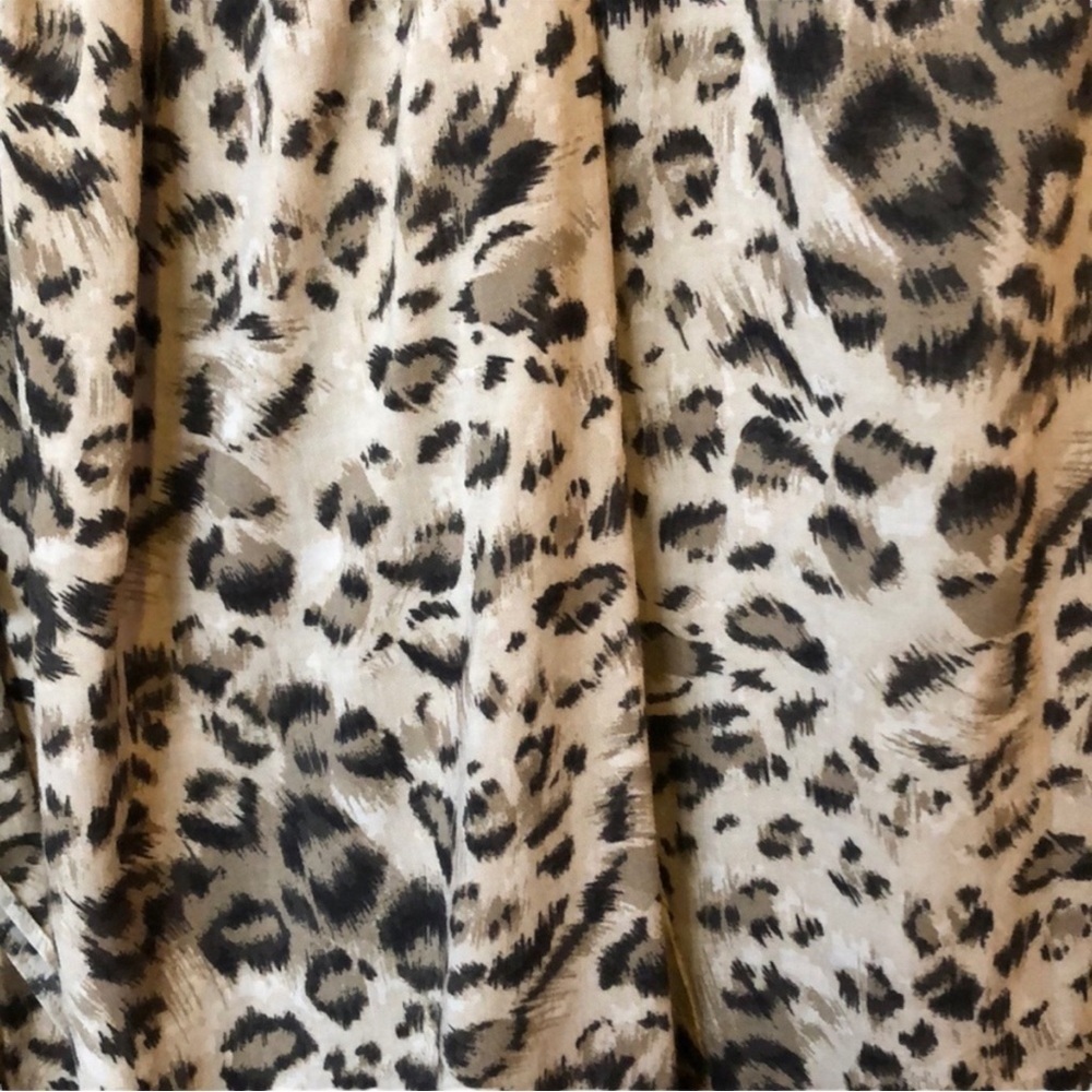 REBECCA TAYLOR Lightweight Cheetah Print Peasant Blouse w/ 3/4 Sleeves Size 2 - Picture 7 of 9